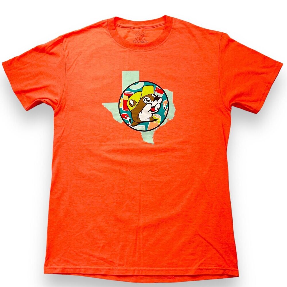 Buc-ee's Float Texas Rivers Graphic T-Shirt Unisex Adult Small Coral Cotton